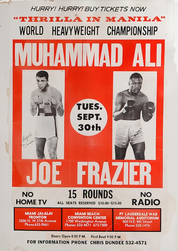 Thrilla in Manila Two Boxing Posters 1975, Muhammad Ali Vs Joe
