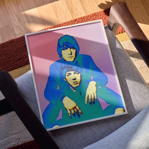 Beatles Psychedelic Art Poster: John Lennon & Paul McCartney
