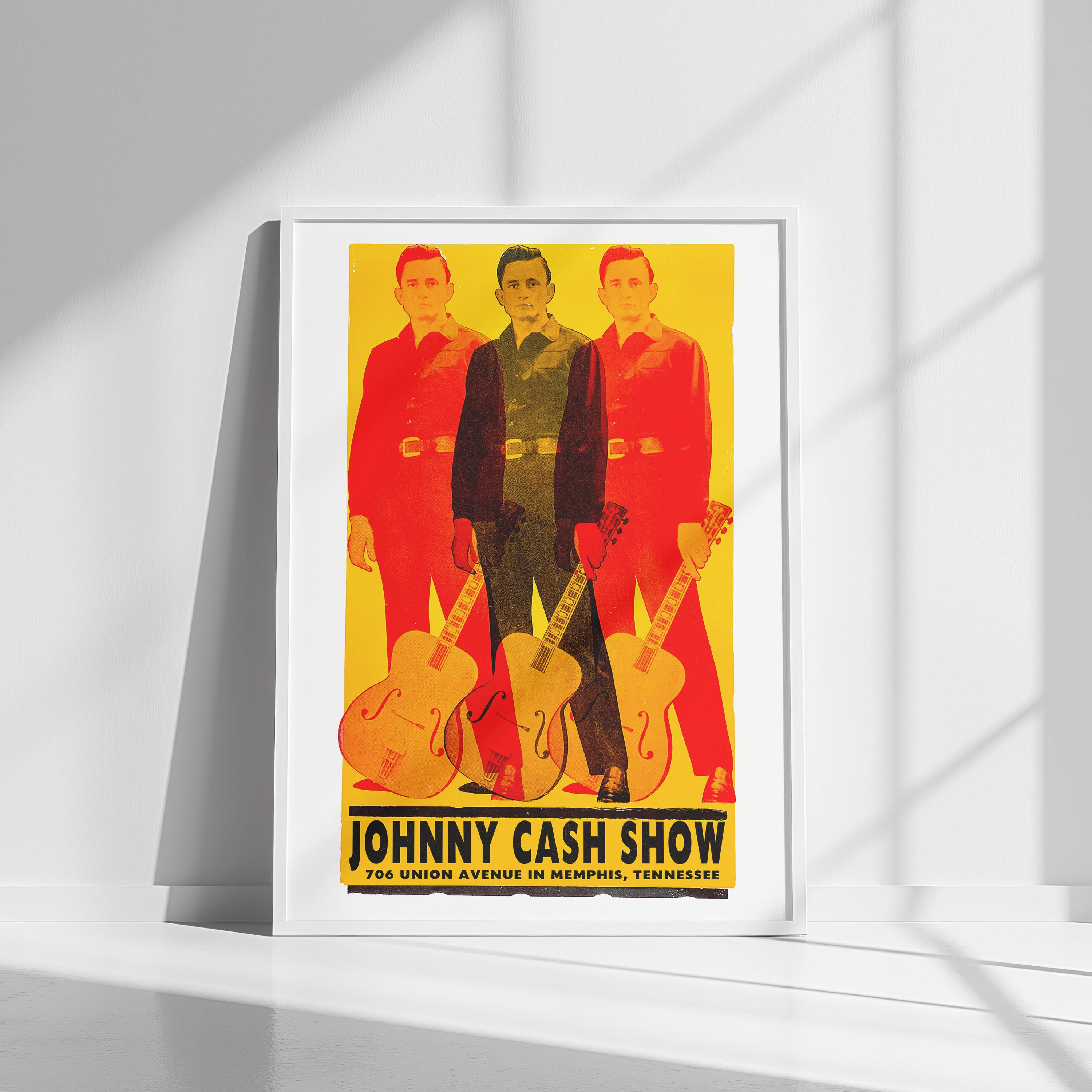 Johnny Cash Show Poster, Memphis Tennessee, Classic Semi-Glossy Paper Poster, image size:3000x3000
