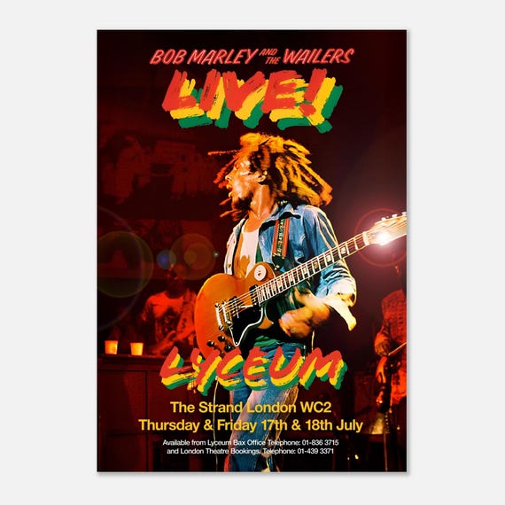 ボブ・マーリー＆ザ・ウェイラーズ ポスター、ライセウムでのライブ