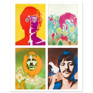Póster de los Beatles, reproducción de Richard Avedon, 1967, póster de papel semibrillante clásico de estilo boho