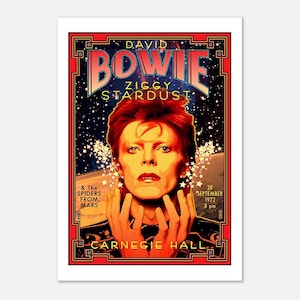 Stampa del concerto di David Bowie, concerto alla Carnegie Hall del 1972, decorazione da parete retrò, regalo Ziggy Stardust, poster originale BoHo
