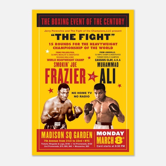 Ali Vs Frazier Vintage Boxing Poster: Fight of the Century, 1971