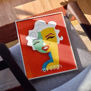 Impresión de Marilyn Monroe, impresión de arte pop moderno de Hollywood, póster de papel semibrillante clásico bohemio