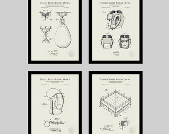 Vintage Boxing Equipment Patent Art Prints: Sports Decor (Digital Downloads)