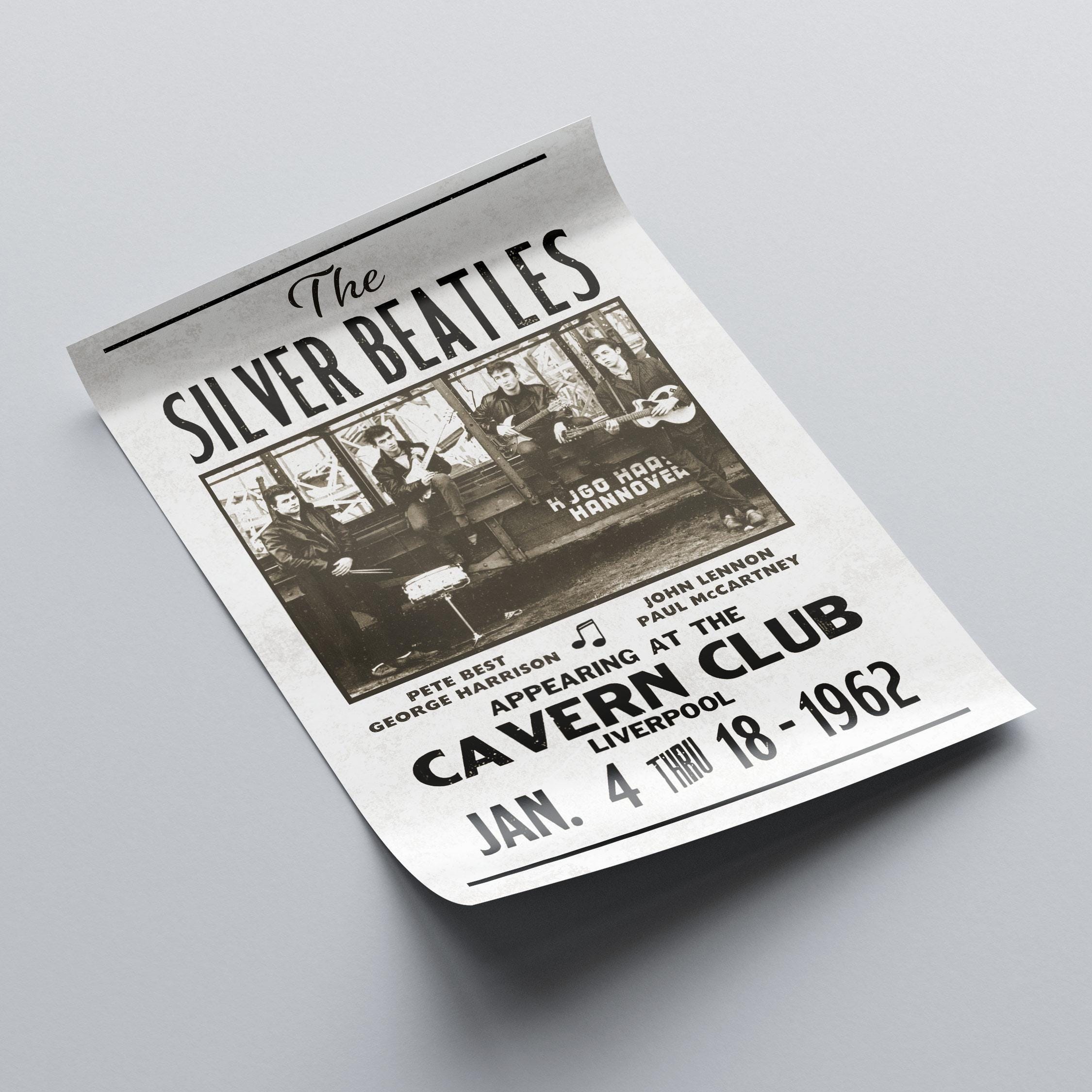 The Beatles Two Early Concert Posters, Prints Digitally Colourised