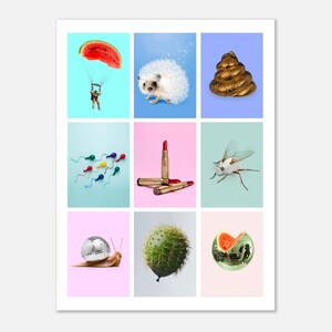 Impresión de juegos de palabras visuales, obra de arte bohemio original, póster de arte moderno, póster de decoración de pared, póster clásico de papel semibrillante