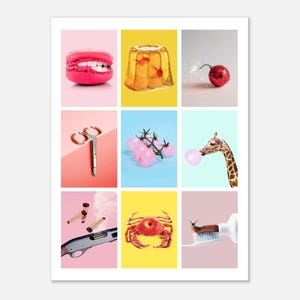Serie de juegos de palabras visuales, impresión de obra de arte original, póster de arte moderno, póster de papel semibrillante clásico bohemio