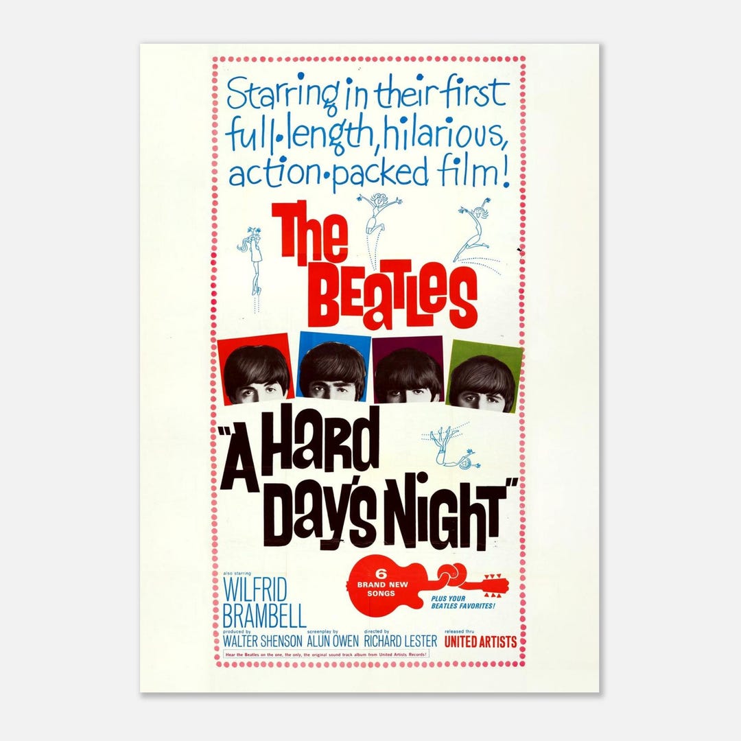 洋画映画ポスター ア・ハード・デイズ・ナイト ビートルズの映画ポスター：ハード・デイズ・ナイト - 1964年