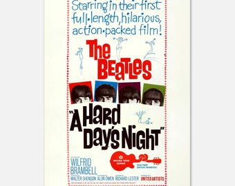 A Hard Day's Night 1964the Beatles Vintage Movie Poster Reprint