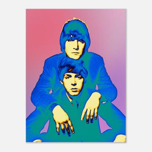 Póster psicodélico de los Beatles, John Lennon y Paul McCartney, obra de arte original bohemia, póster clásico en papel semibrillante.