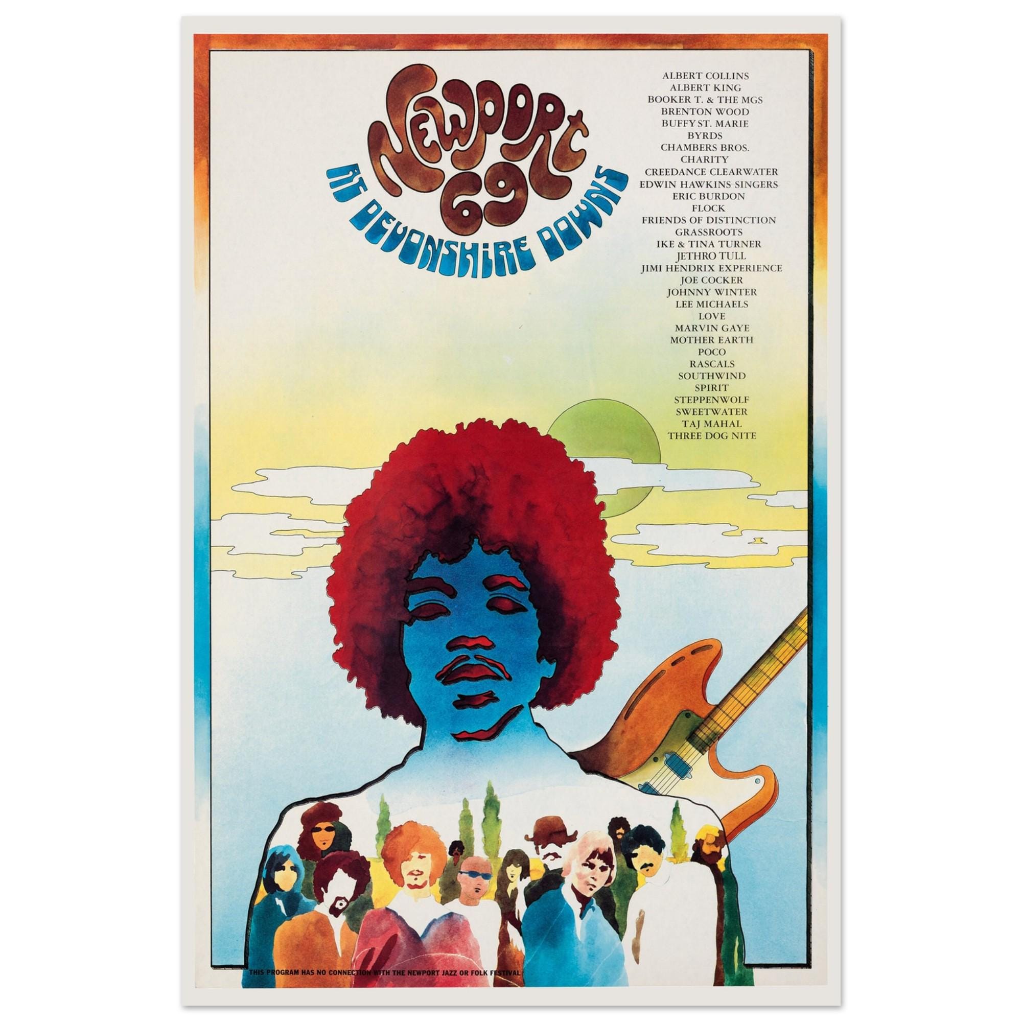 Newport Pop Festival 1969 Poster: Jimi Hendrix, Jethro Tull
