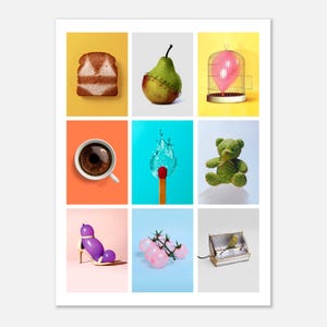 Impresión de obra de arte original, serie "Ilusiones visuales", póster de arte moderno, póster de papel semibrillante clásico bohemio
