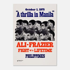 Semi-glanzende poster Muhammad Ali vs Joe Frazier 'Thrilla in Manila' A3 (29.7 x 42  cm)