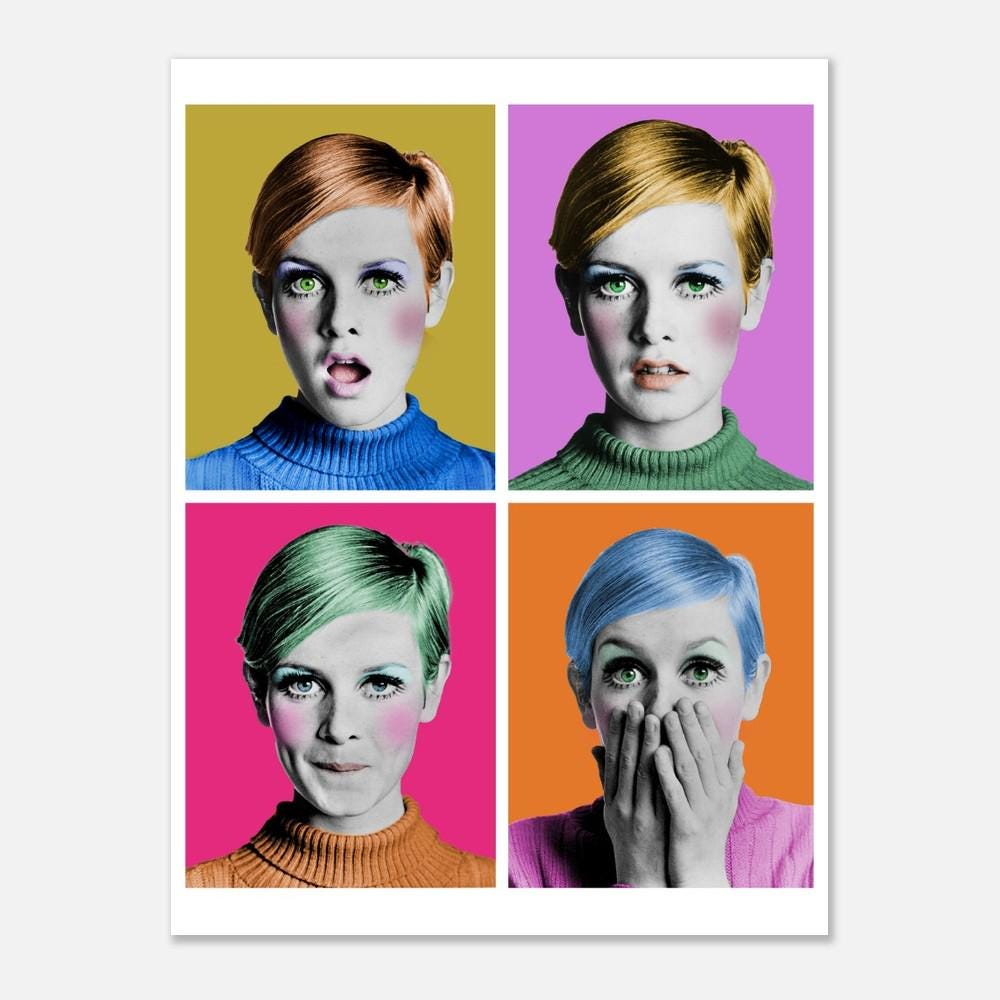 Twiggy Print: 1960s Fashion, Pop Street Art, Semi-glossy Poster - Etsy