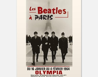 Beatles Paris Olympia 1964 Concert Poster: Vintage Art Print