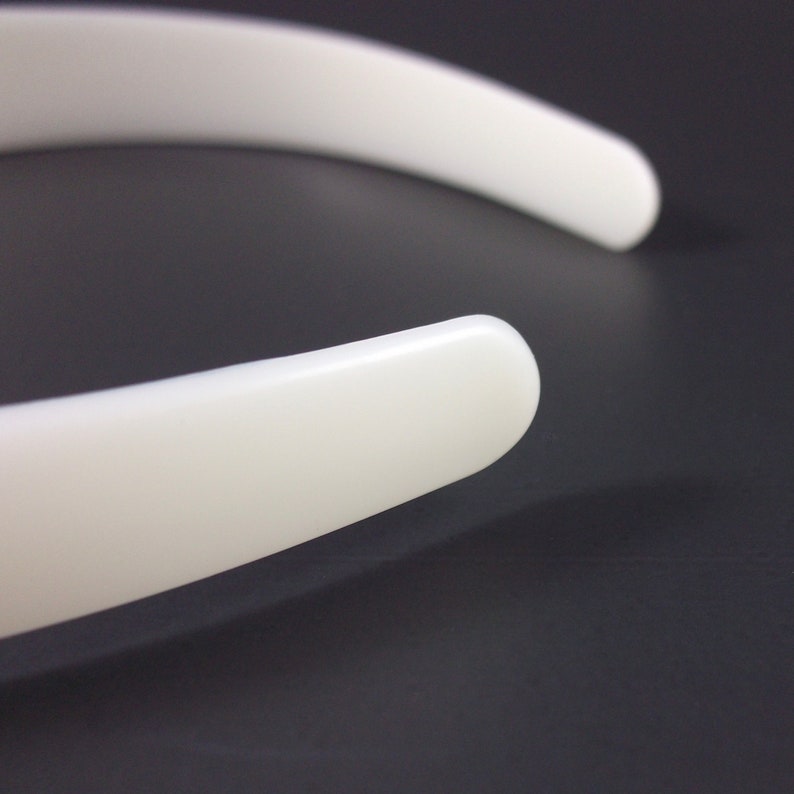 100 White Off-White Plastic Headband Blanks 25mm 1 inch image 3