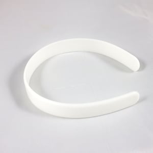 6 White Plastic Headband Blanks 1/2" (12mm) - Doll Size