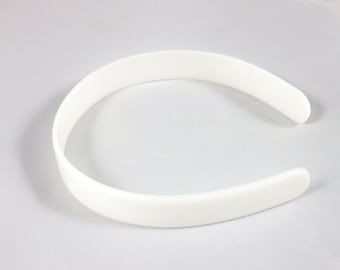 6 White Plastic Headband Blanks 1/2" (12mm) - Doll Size