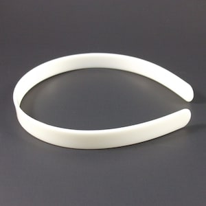 25 White (Off-White) Plastic Headband Blanks - 14mm (1/2 inch)
