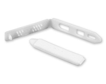 25 White Plastic Barrette Hair Clips - 40mm 1 1/2 inch