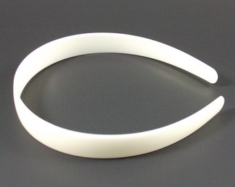 50 White (Off-White) Plastic Headband Blanks - 20mm (3/4 inch)