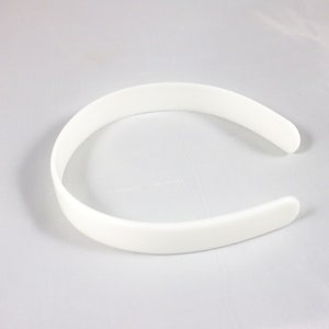 24 White Plastic Headband Blanks 1/2" (12mm) - Doll Size