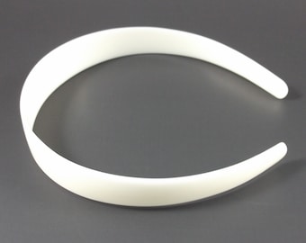 6 White (Off-White) Plastic Headband Blanks - 25mm (1 inch)