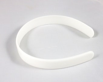 12 White Plastic Headband Blanks 1/2" (12mm) - Doll Size