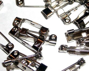 25 Stainless Steel Pin Backs - 5/8 inch (15mm)