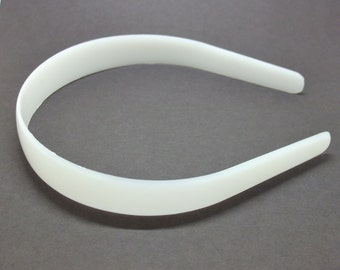25 White Plastic Headband Blanks - 20mm (3/4 inch)