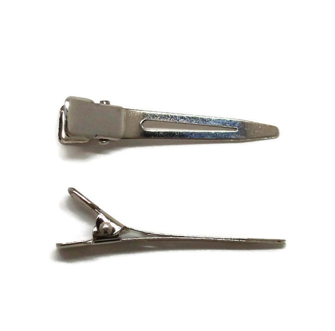 thumbnail image 2 of Silver Single Prong Alligator Hair Clips With Teeth – 1.75 Inch – Bulk, 10 Pack 2 of 5