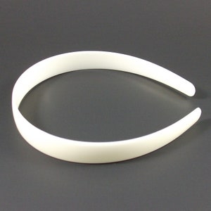 12 White Off-White Plastic Headband Blanks 20mm 3/4 inch image 1
