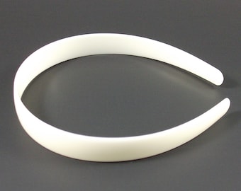 12 White (Off-White) Plastic Headband Blanks - 20mm (3/4 inch)