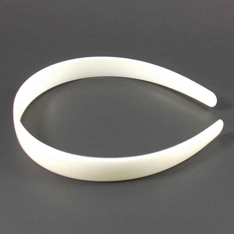 12 White Off-White Plastic Headband Blanks 20mm 3/4 inch image 1