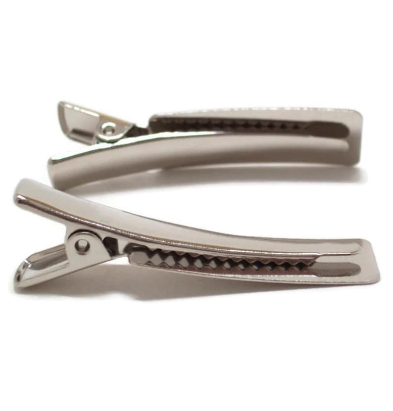 25 Flat Top Alligator Hair Clips With Teeth Wide Etsy