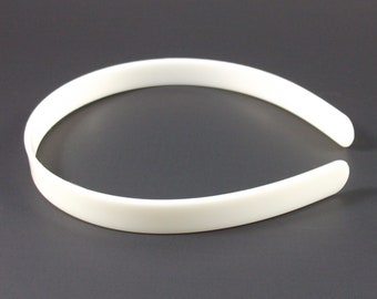 50 White (Off-White) Plastic Headband Blanks - 14mm (1/2 inch)