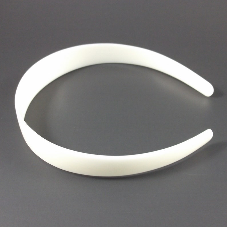 100 White Off-White Plastic Headband Blanks 25mm 1 inch image 1