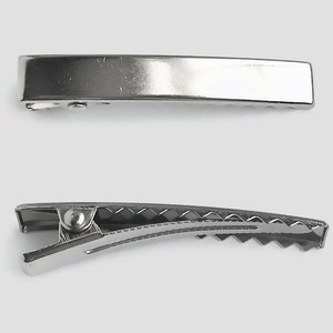 25 Flat Top Narrow Alligator Clip with Teeth Medium image 1