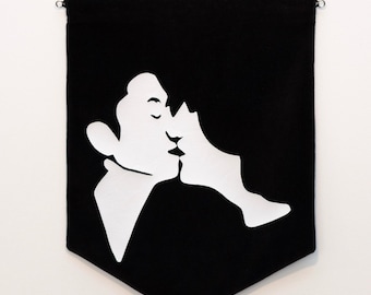 John and Yoko Velvet wall hanging