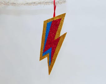 Bowie Lightning Bolt Glitter Deluxe Christmas Big Ball.