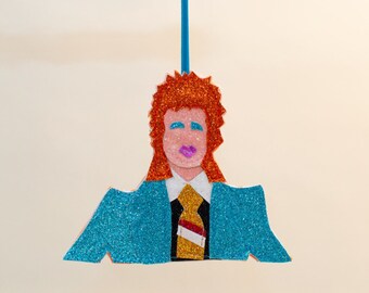 Bowie Blue suit. Glitter Deluxe Christmas Decoration