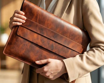 Handmade Leather MacBook Case: Personalized Laptop & Tablet Sleeve