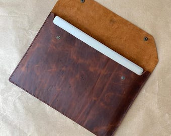 Handmade Leather MacBook Case: Custom Tablet & Laptop Sleeve