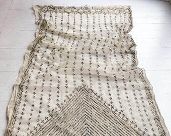 1920s Assuit Shawl Art Deco Hammered Metal Tulle Mesh Egyptian Revival Wrap