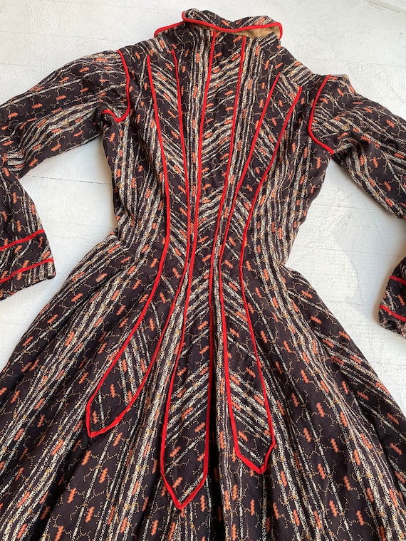 Antique Wool Asymmetrical button Dress