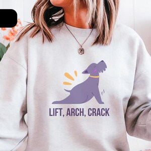 Funny Yoga Dog Sweatshirt, Humorous Yoga Pet Lover Top, Dog Lover Gift for Yogi,  Cute Animal Casual Workout Tee, Dog Mama, Yoga Class