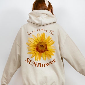 Sunflower Hoodie Sweatshirt Flower Shirt Flowers Sweatshirt Gift for Her Graphic Tee Cool Printed T-Shirt | Flower Art Printed Shirt Sweater