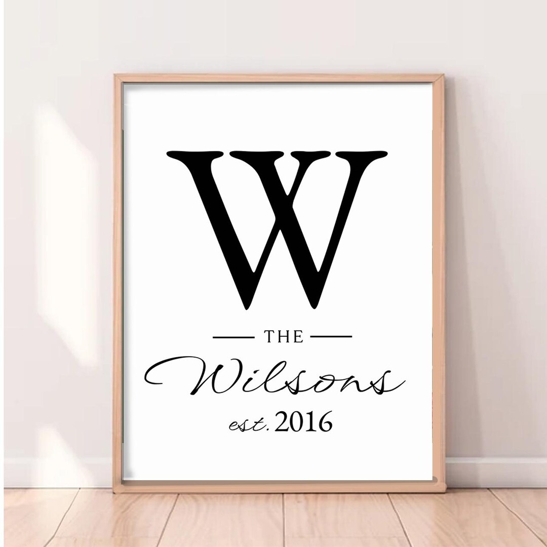 Script Family Name Sign Personalized Family Name Sign, Rustic Farmhouse Decor (digital Download ...