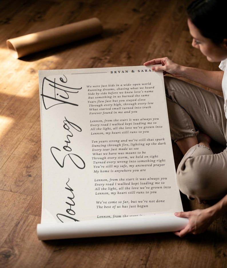 Custom Song MP3 Download – Personalized Anniversary, Wedding, Birthday Gift Lyrics Art image 17